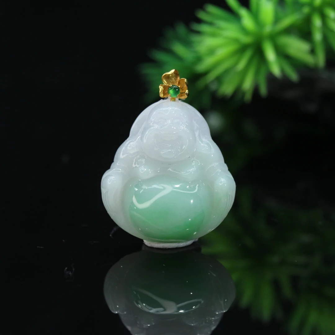 FC38天然缅甸翡翠A货18k佛公吊坠/000300/保利厦门拍卖