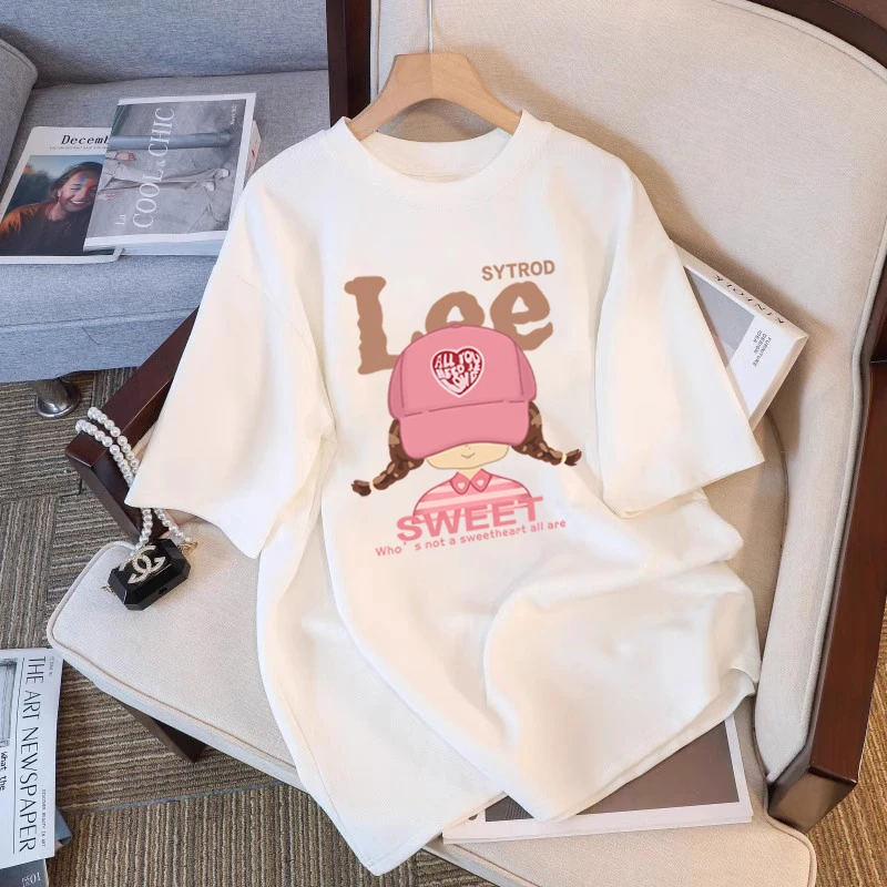 奥特莱斯夏季平价潮牌纯棉时尚半袖洋气卡通短袖学生情侣休闲宽松