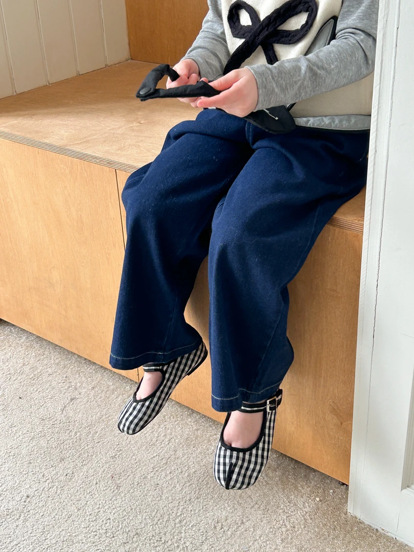 （软牛仔）复古法式深蓝女童牛仔裤儿童牛仔裤直筒裤（巨百搭）