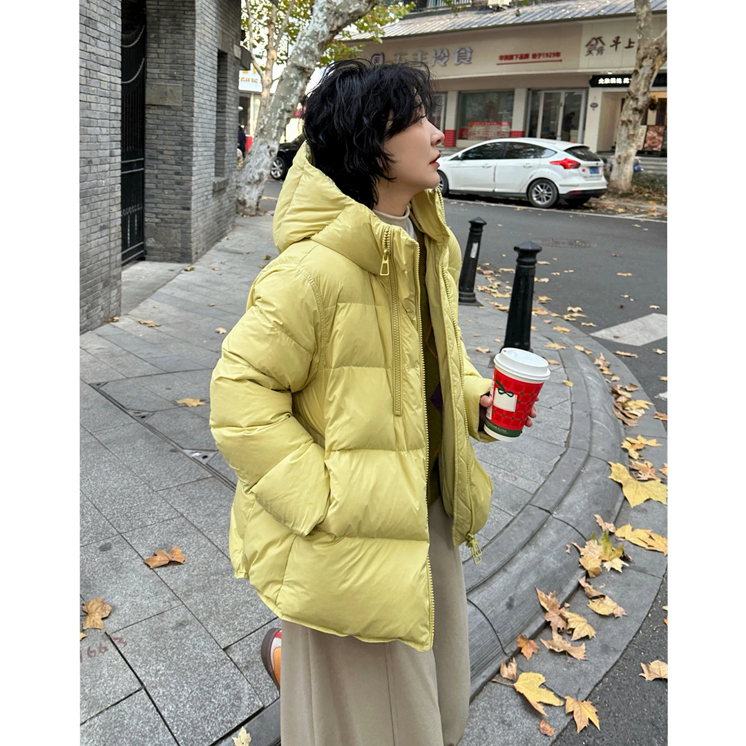 【香木】3647冬季新款90鹅绒加厚保暖泡芙感连帽鹅绒服X