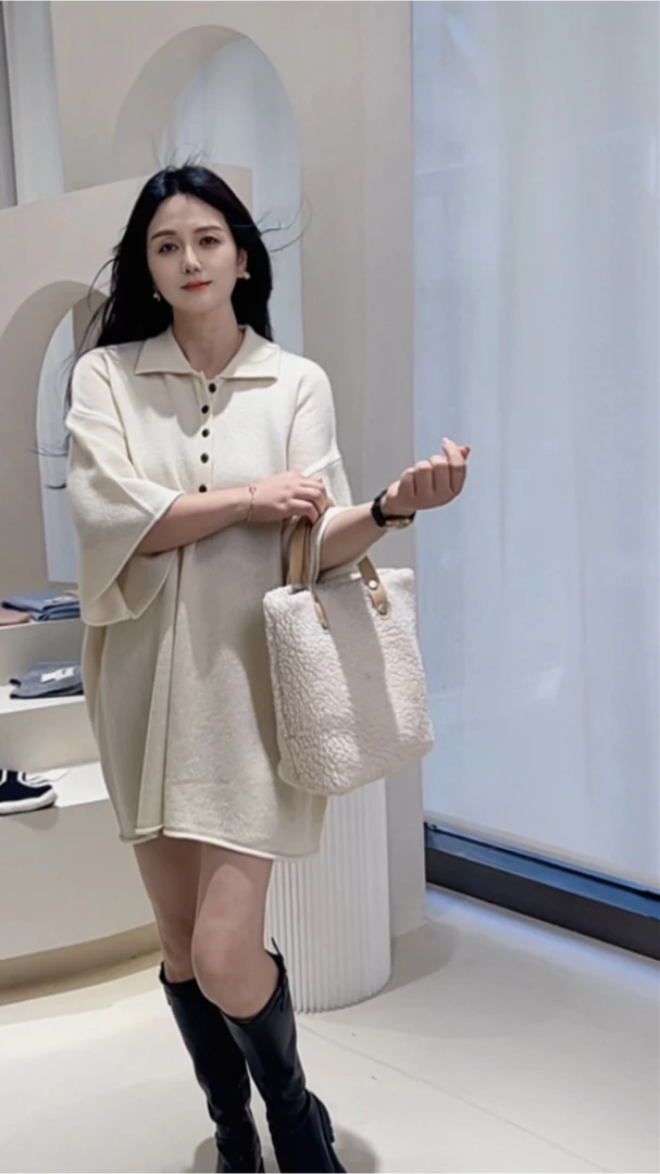 《奶杏漫城・气质 citywalk 显瘦针织连衣裙》