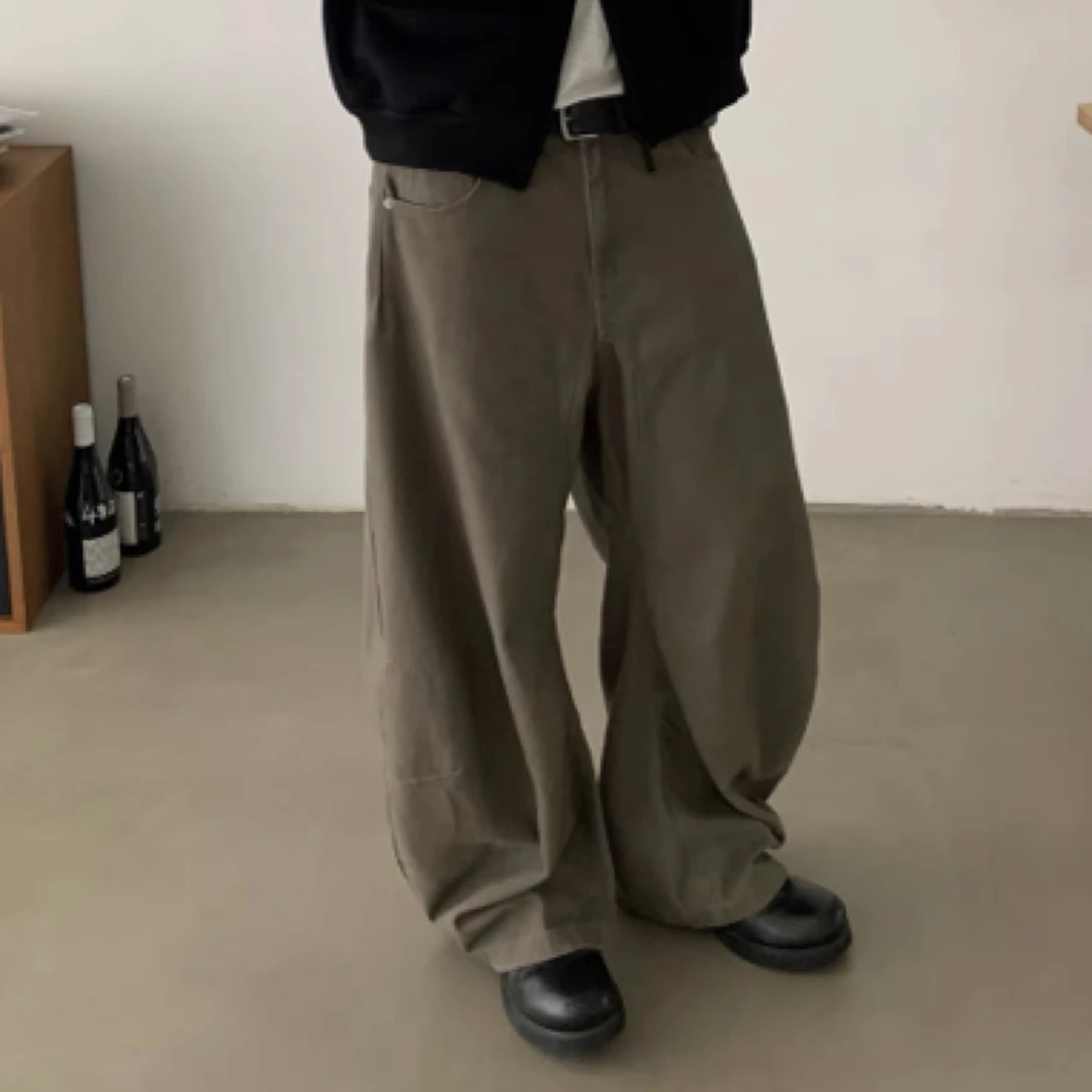 韩国正品 No/退 弯刀沼泽绿休闲裤