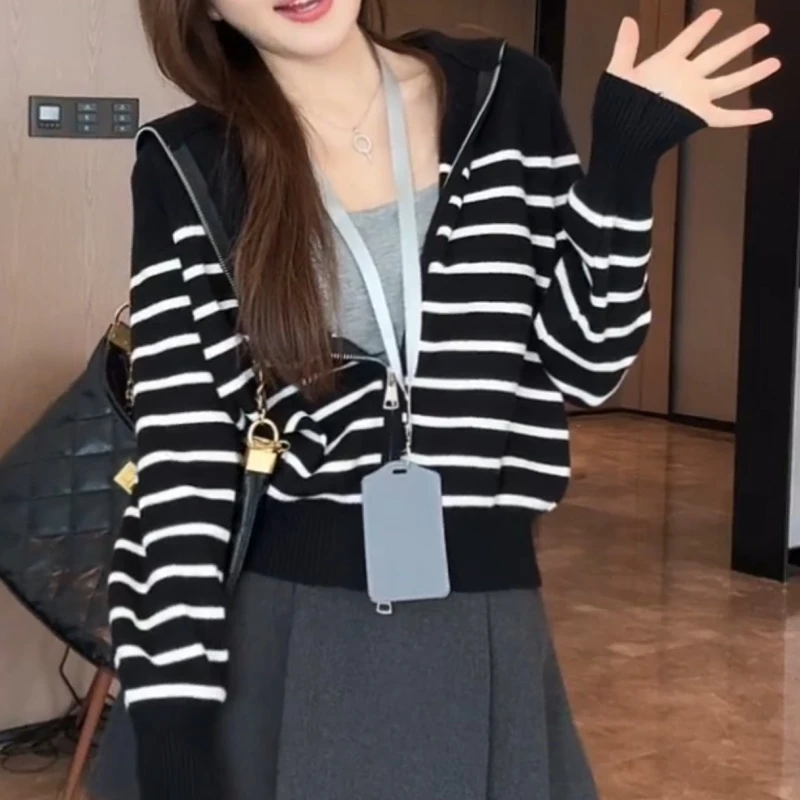 2025新款时尚休闲设计感条纹针织衫LK2507346