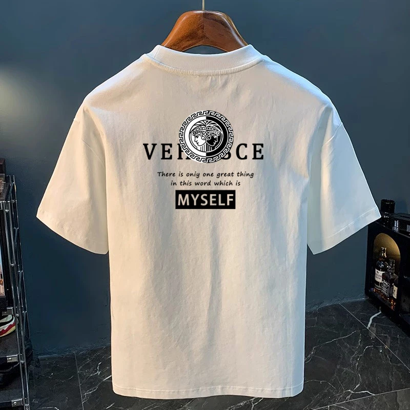 短袖t恤男士夏季2025新款潮牌设计感轻奢纯棉帅气休闲圆领体恤衫