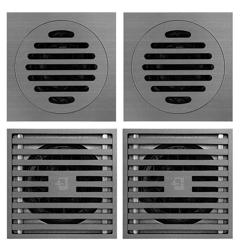 潜水艇枪灰地漏防臭卫生间器隐形长条型黄铜防臭地漏洗衣机下水