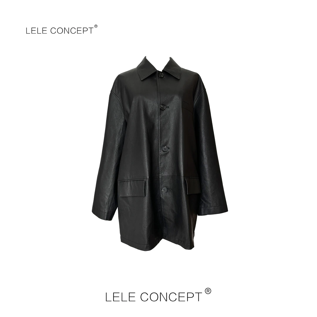 LELE CONCEPT丨【如一】都市轻奢高级感半身极简款皮衣FP25C0052W