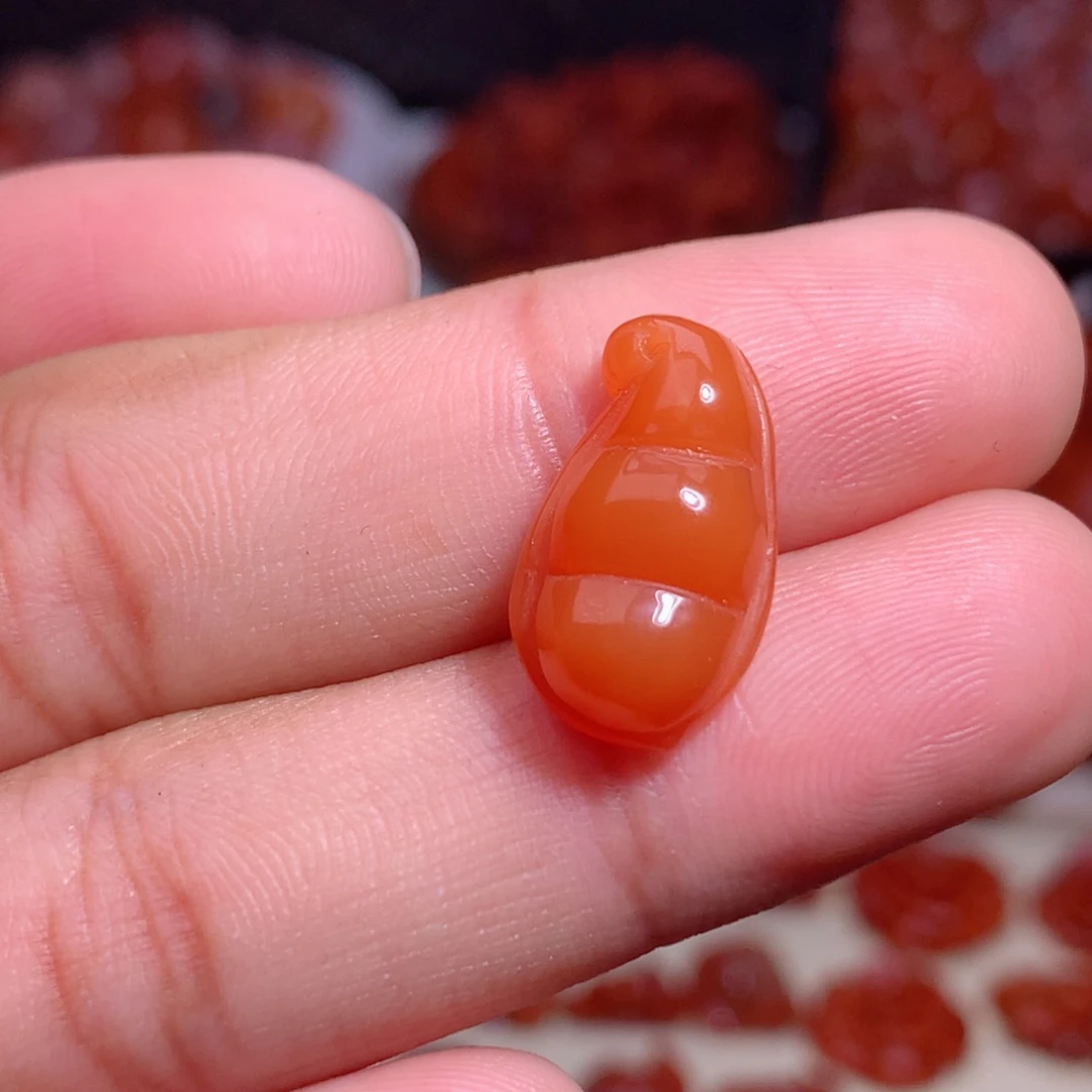 南红玛瑙未镶嵌珠宝半成品福豆