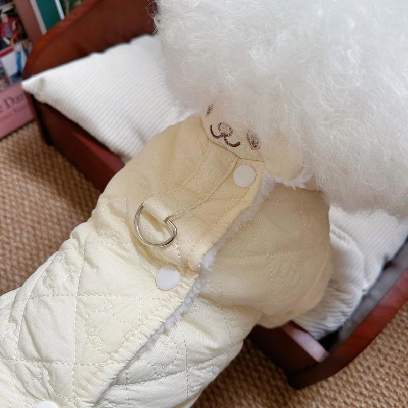 狗狗猫咪全包小肚肚装秋冬狗狗衣服宠物比熊棉衣装 带牵引环