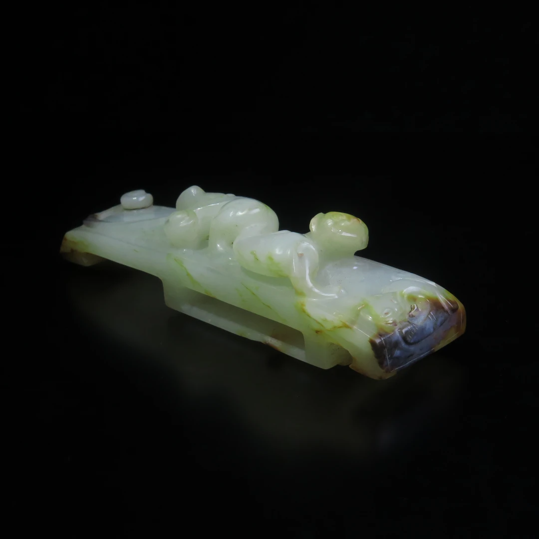 清代浮雕螭纹玉剑饰/MZ618739/和田玉/民族文物