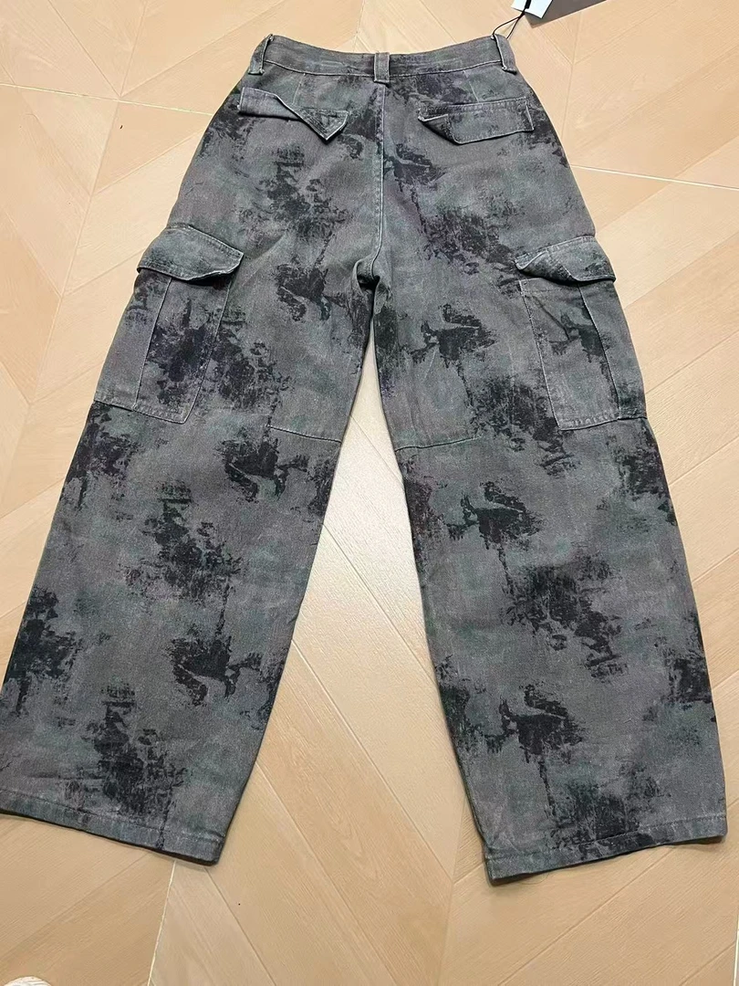 Good  acre  margin/良亩缘宽松休闲春秋迷彩抽绳直筒裤NN-0569
