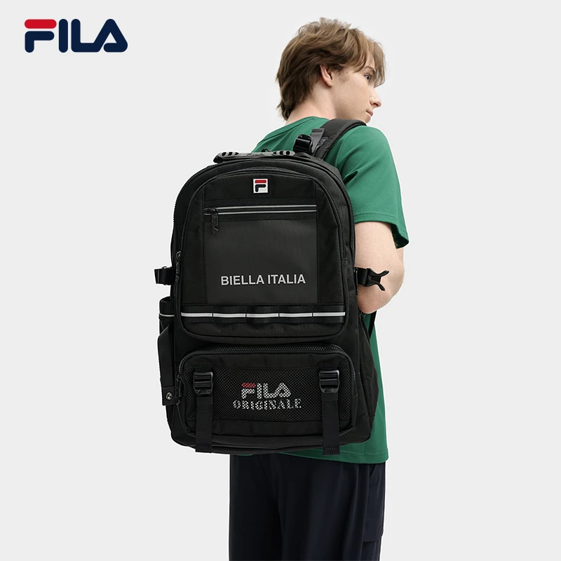 Fila/斐乐新款男子通勤休闲风多功能复古风双肩背包F13M539105A