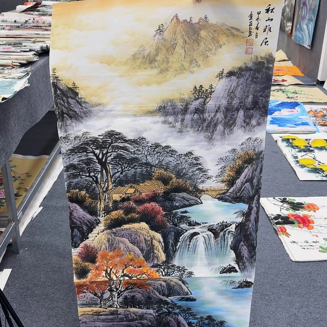 国画作品小姐姐放漏中