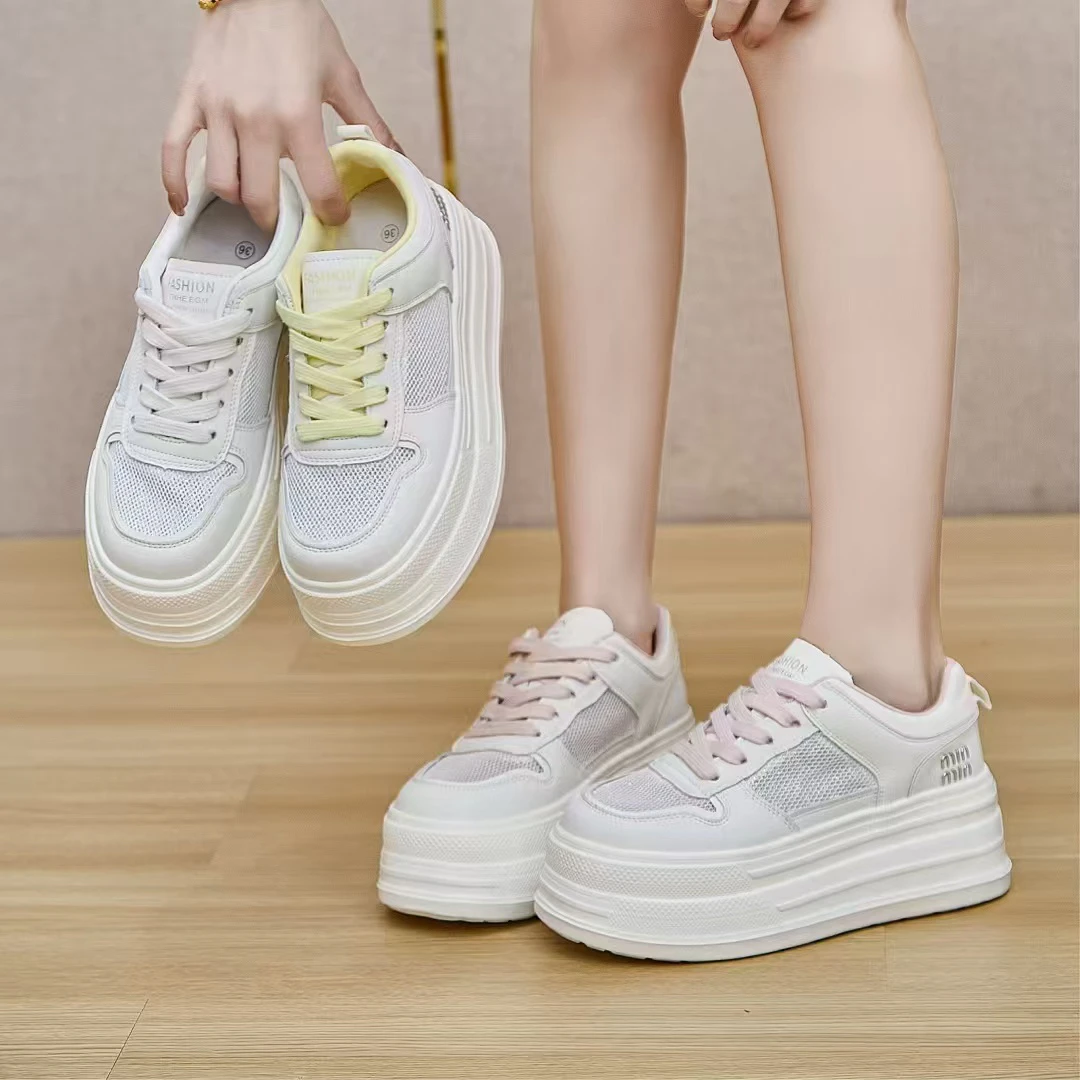 【女神】春夏小白鞋时尚休闲鞋休闲鞋夏季系带时尚休闲女士厚底