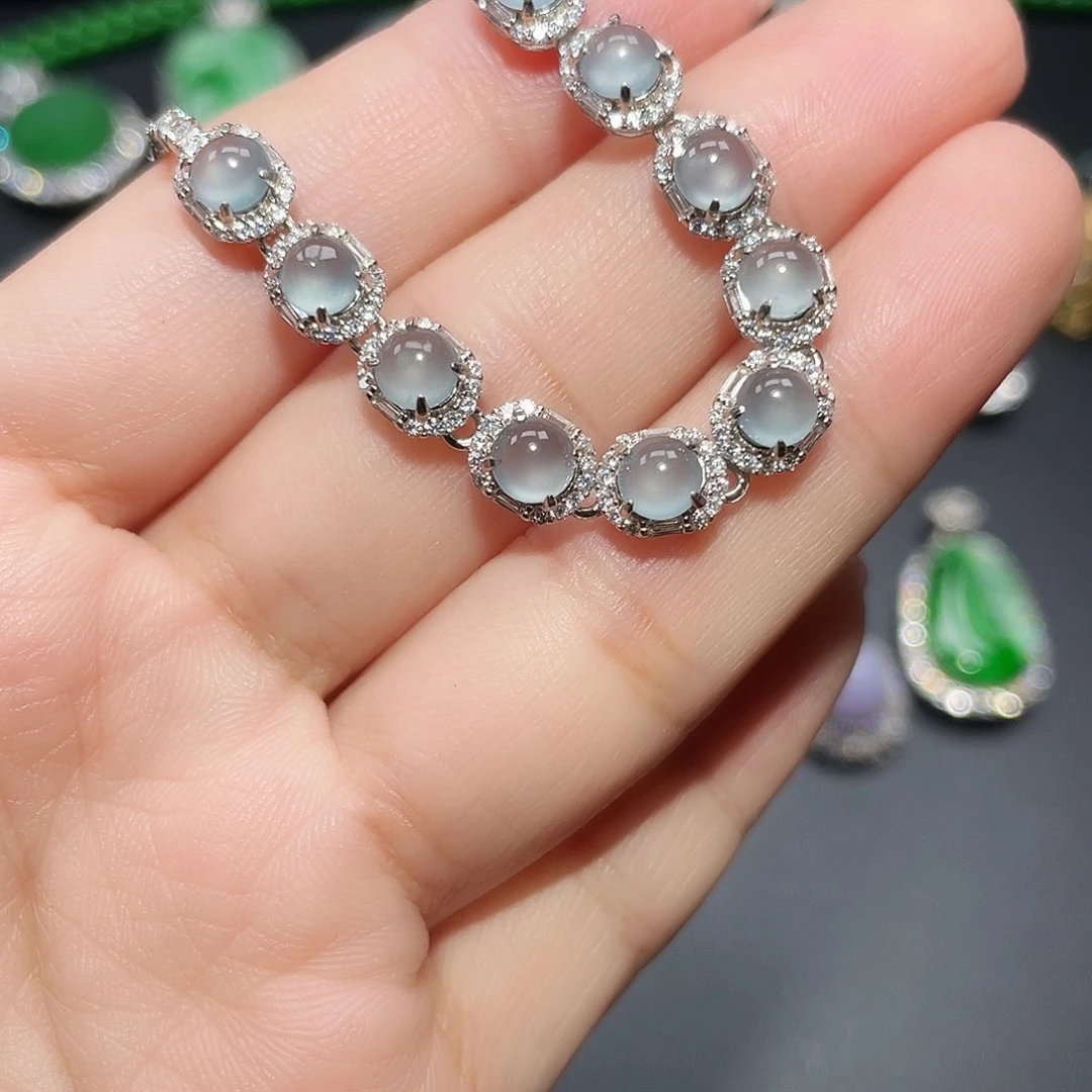 翡翠银S925镶嵌颈饰