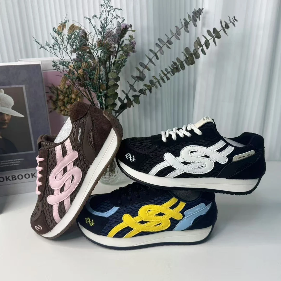 德训鞋系带低帮早秋新款嘻哈风女鞋透气潮流时尚休闲鞋C202