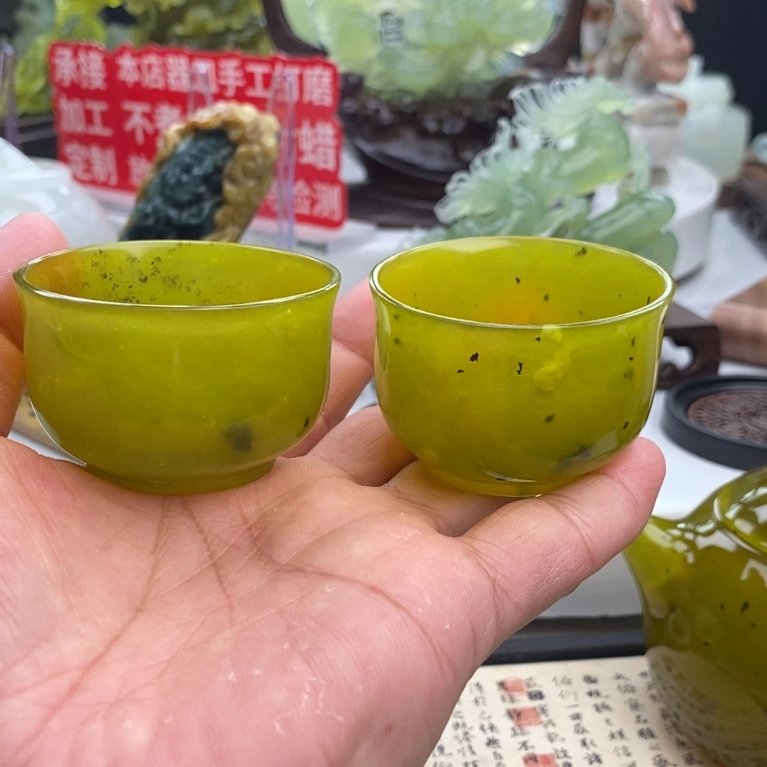 岫玉未镶嵌四大名玉手把壶