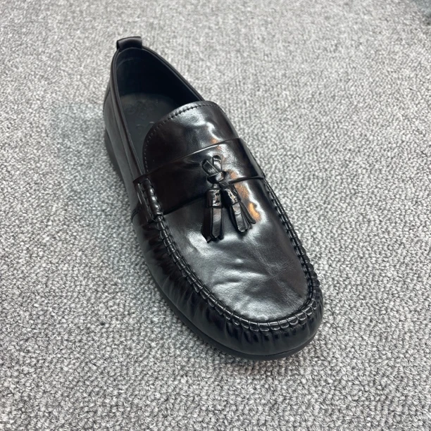 一脚蹬车缝线透气耐磨休闲皮鞋皮鞋英伦豆豆鞋驾车鞋