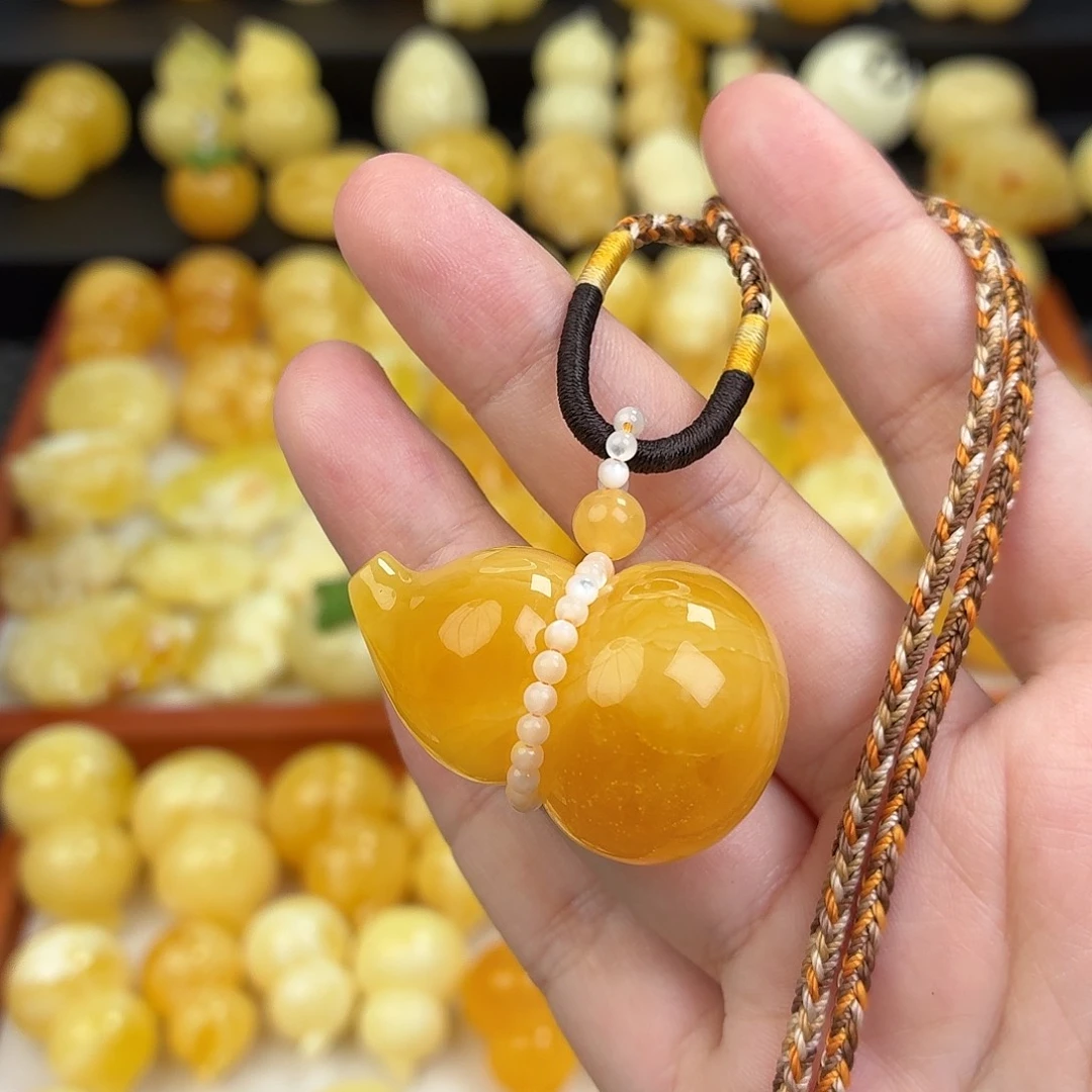 蜜蜡未镶嵌毛衣链蜜蜡