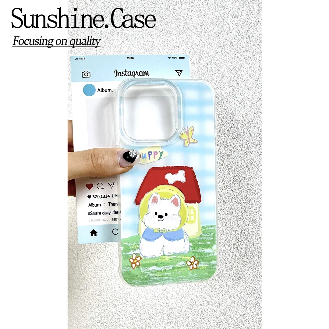 房子小狗IMD手机壳适用苹果华为vivo小米oppo女款iphone16/15