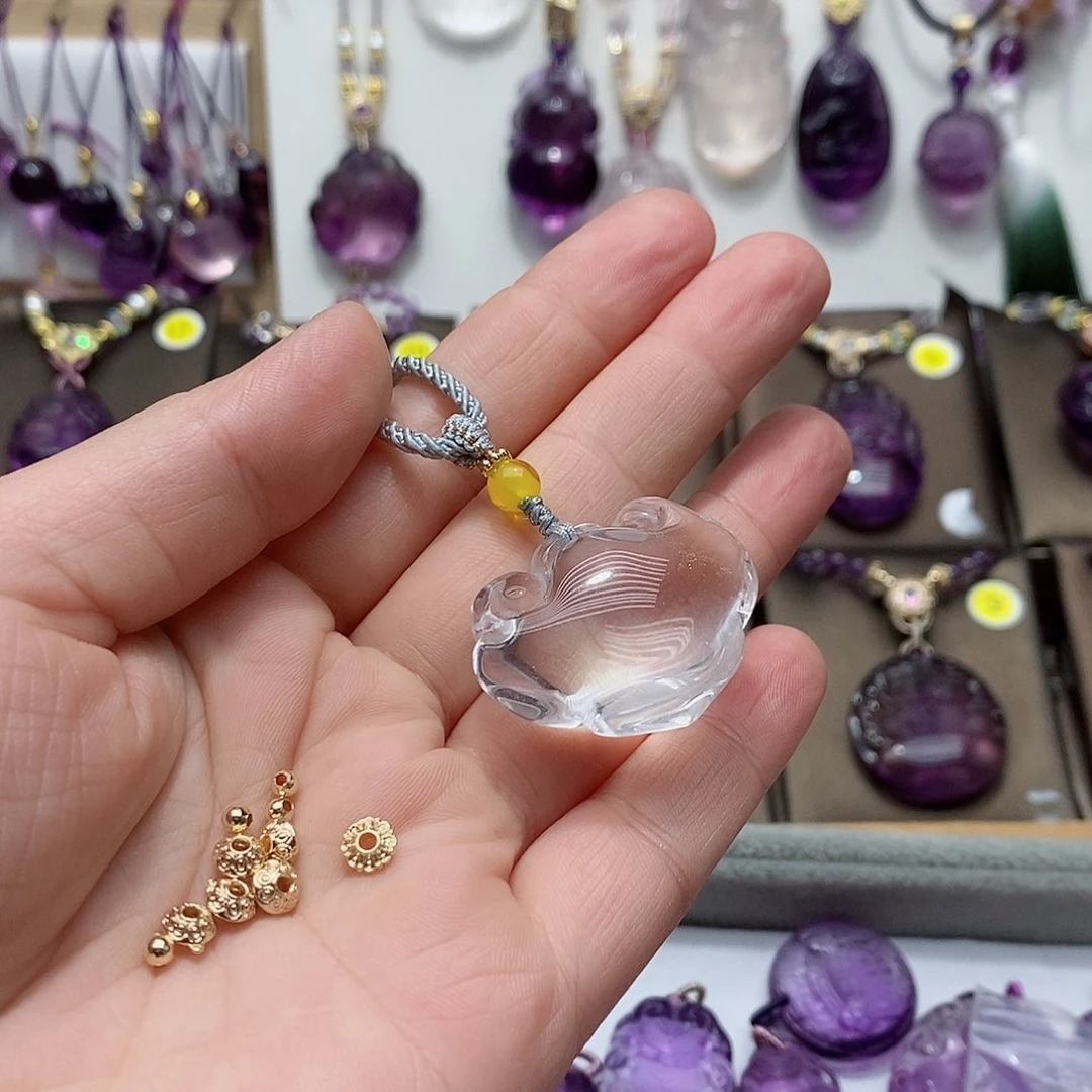 水晶白水晶吊坠未镶嵌文***M