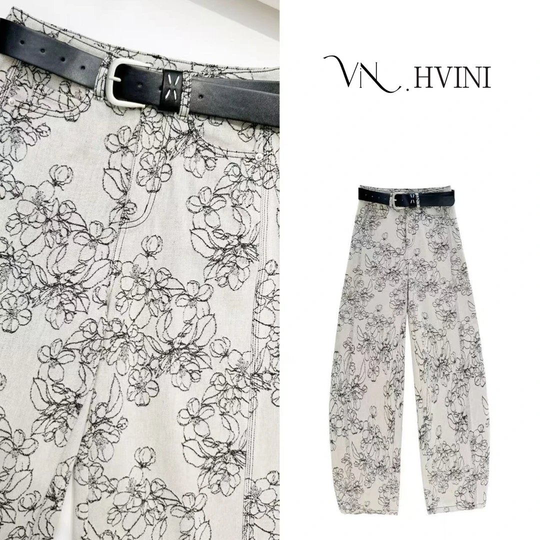 【惊羡春满】2025春季新款时尚重工刺绣牛仔裤 H1528