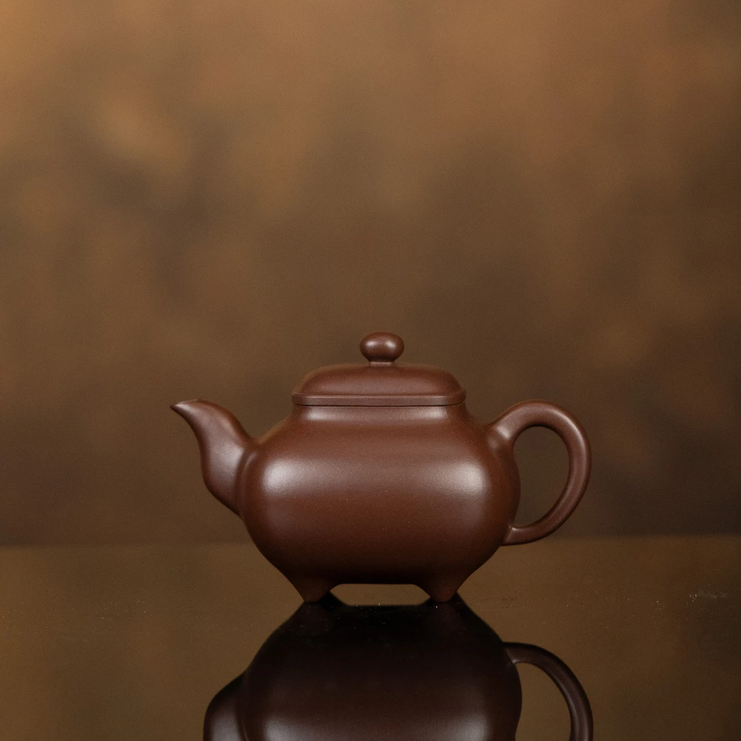 【利贞l四方传炉】原矿紫泥210cc手工制作宜兴紫砂壶茶具DT