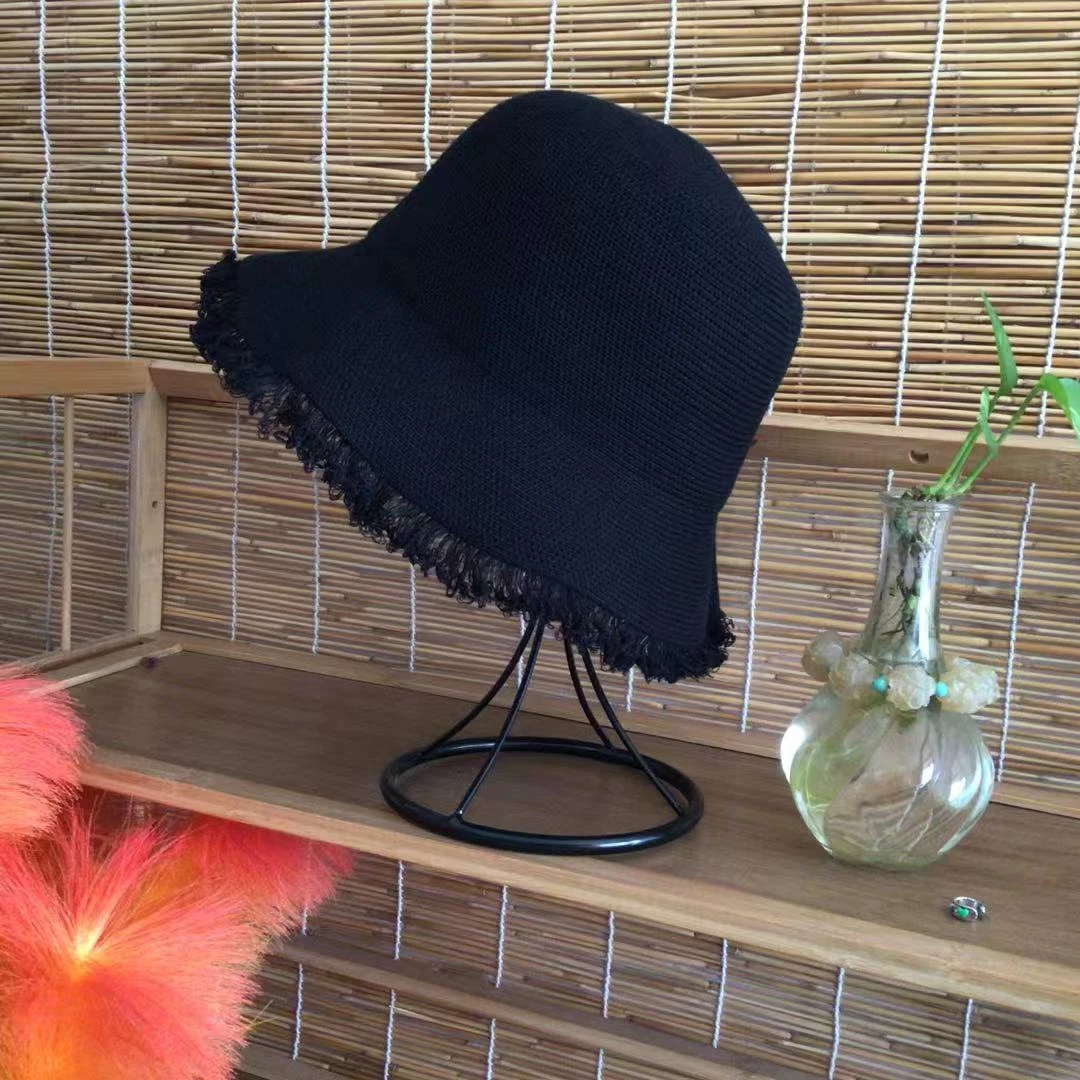 潮妈家原单正品棉麻针织三季渔夫帽（送防风绳）
