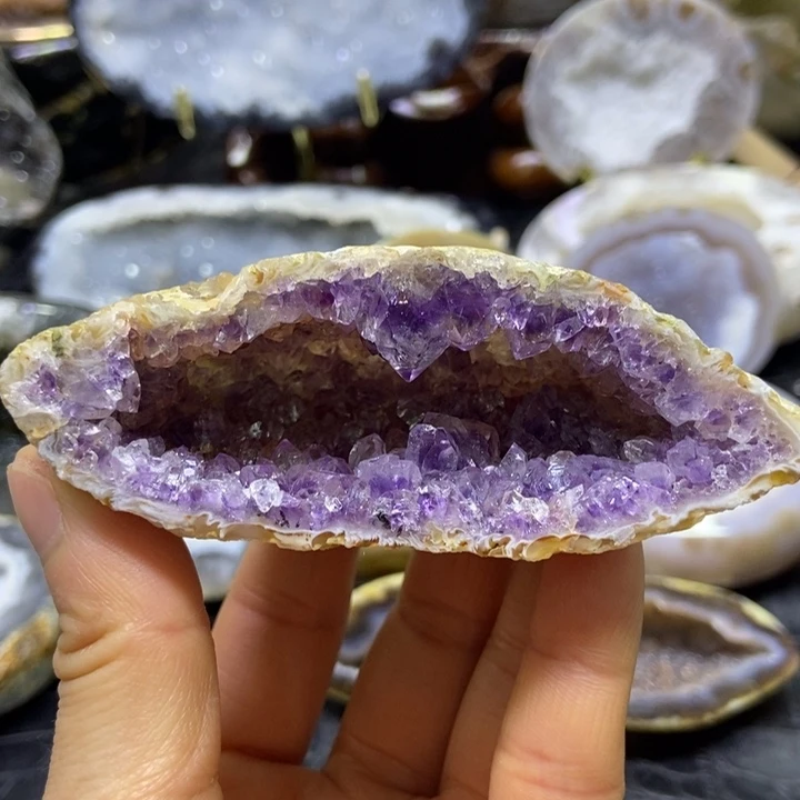 未镶嵌珠宝半成品水晶紫晶钱袋子