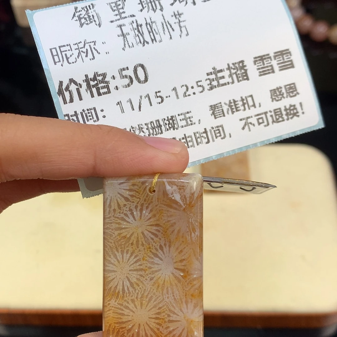 【闪购商品】颈饰未镶嵌硅化珊瑚（珊瑚玉）无***芳