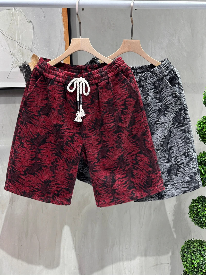 重磅高端休闲短裤男潮牌宽松五分裤2025夏季新款男士时尚沙滩裤子