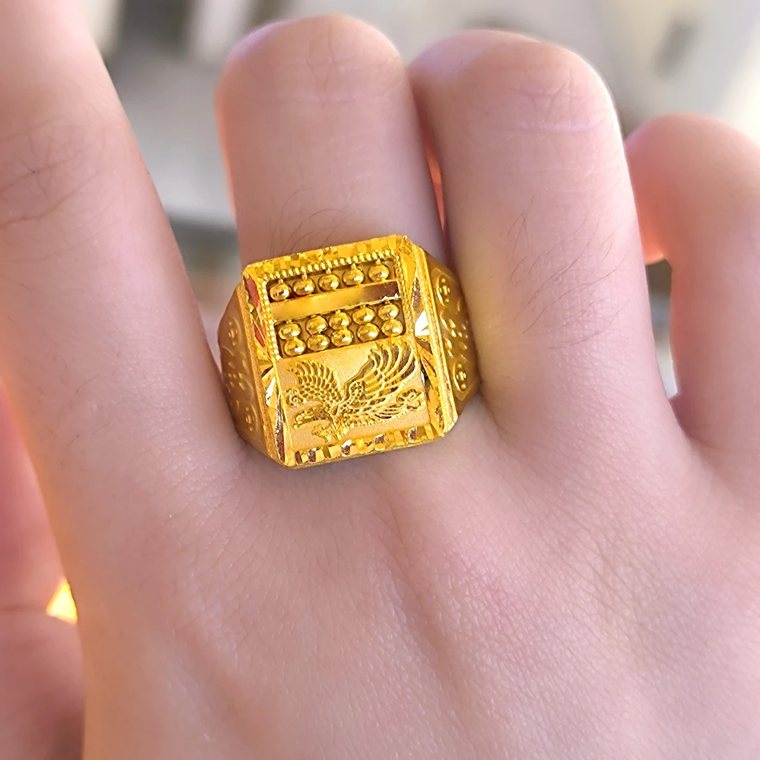 20.80g∽24.04g足金999周金生一帆风顺日进斗金算盘金运活口方戒