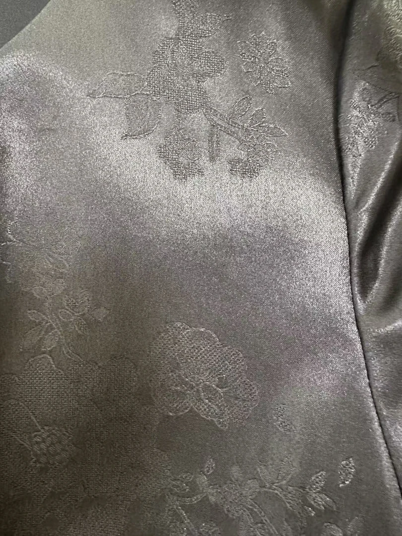 叶辰甄选香云纱 100桑蚕丝重锻提花显瘦连衣裙(燕归来99109)
