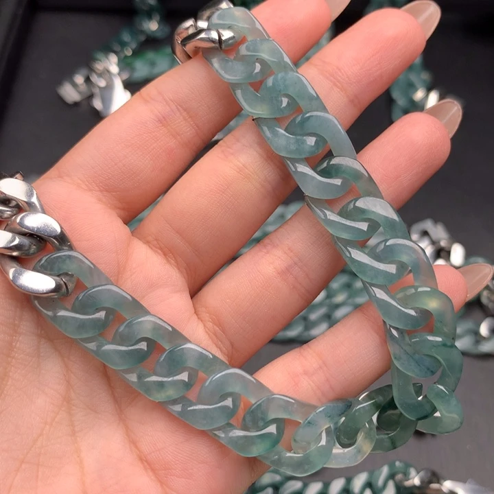 心***行翡翠未镶嵌手链04