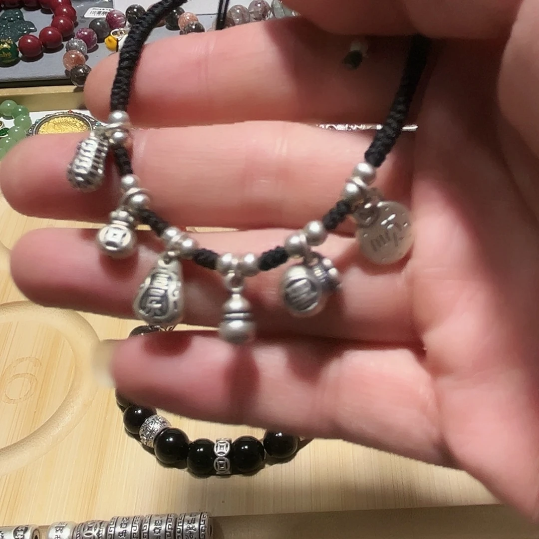 吊坠足银珐琅脚链