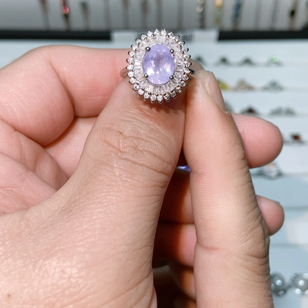 绿水晶戒指银S925镶嵌