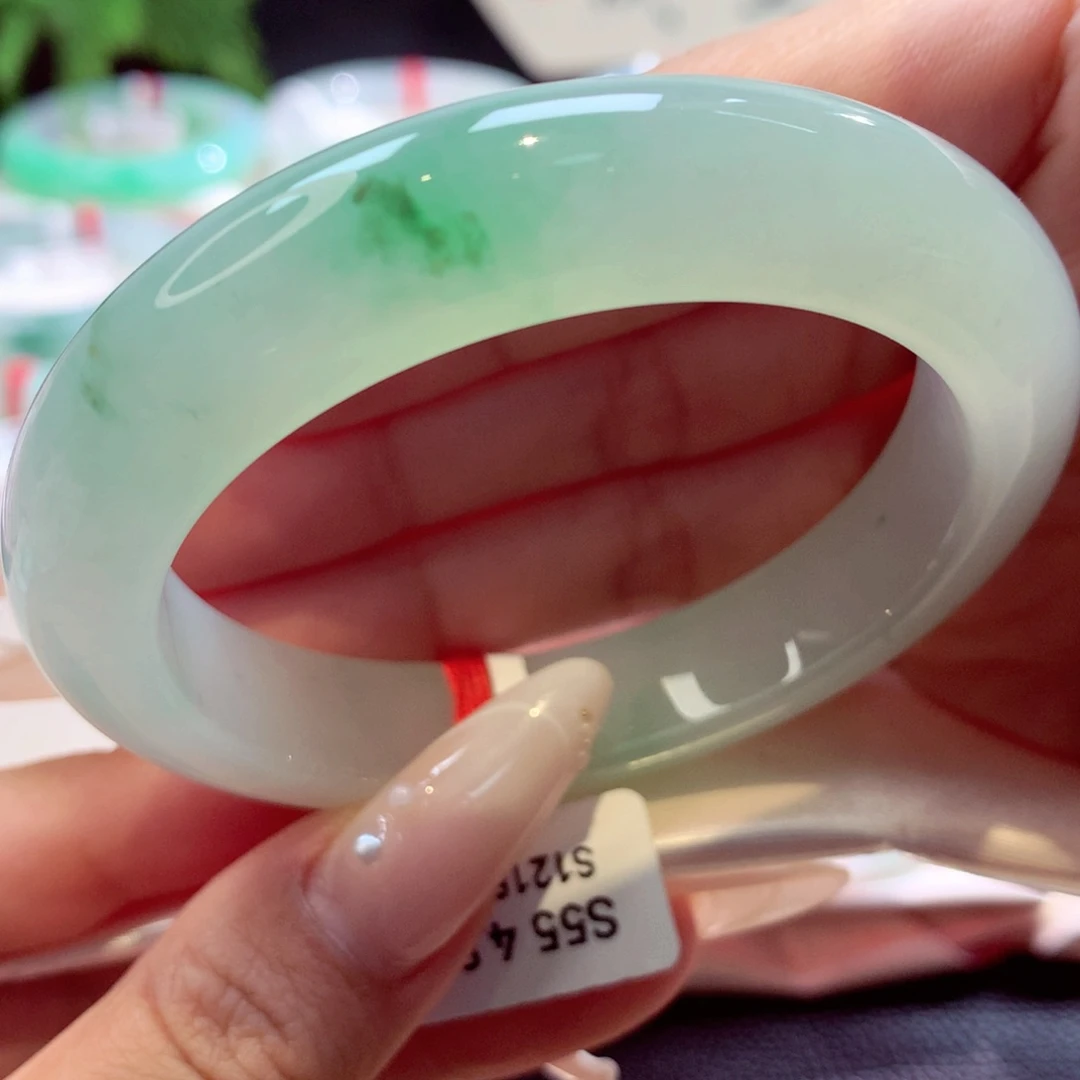 未镶嵌手镯翡翠芙蓉绿花5号66