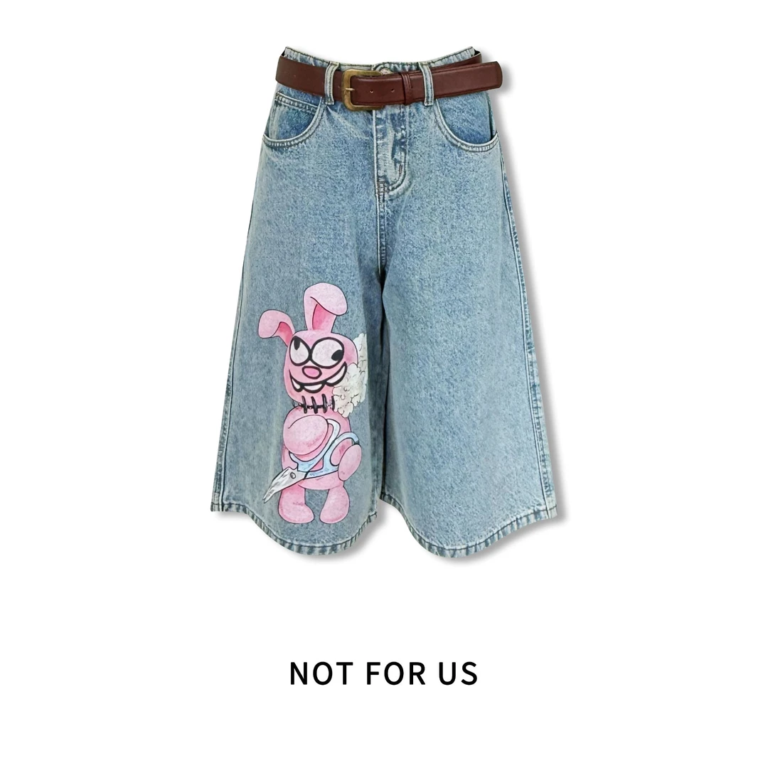 NOT FOR US 蓝色剪刀兔时尚牛仔裤