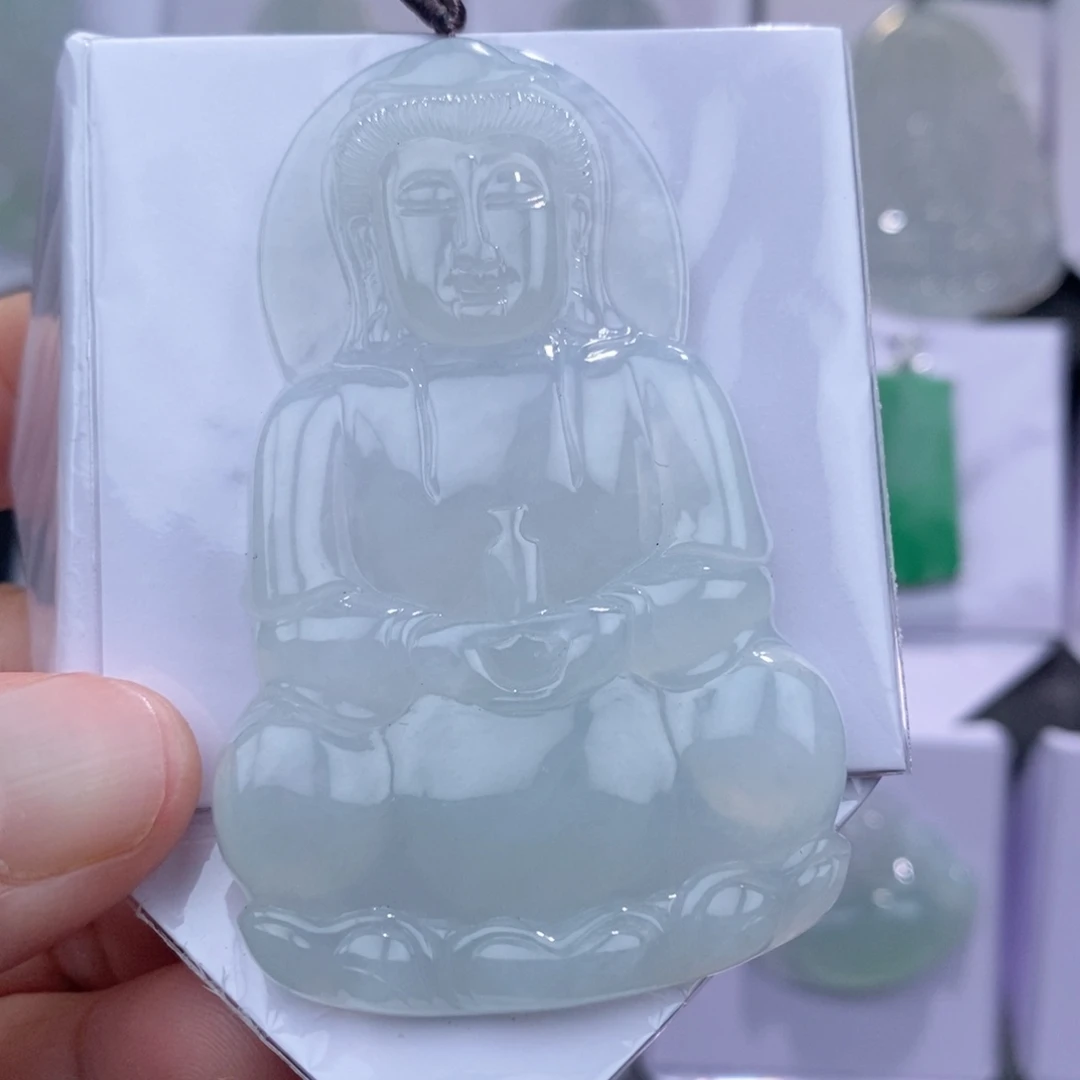 翡翠未镶嵌颈饰大观音