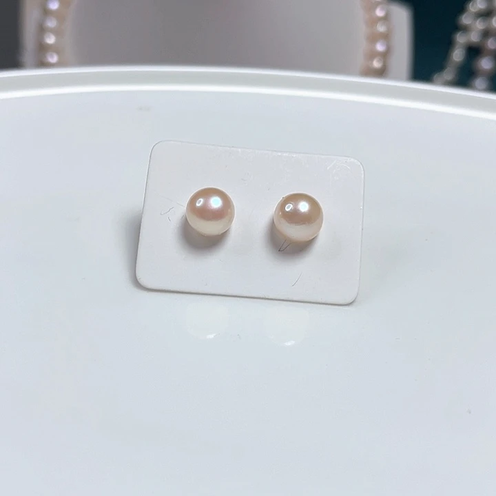合金淡水珍珠耳饰