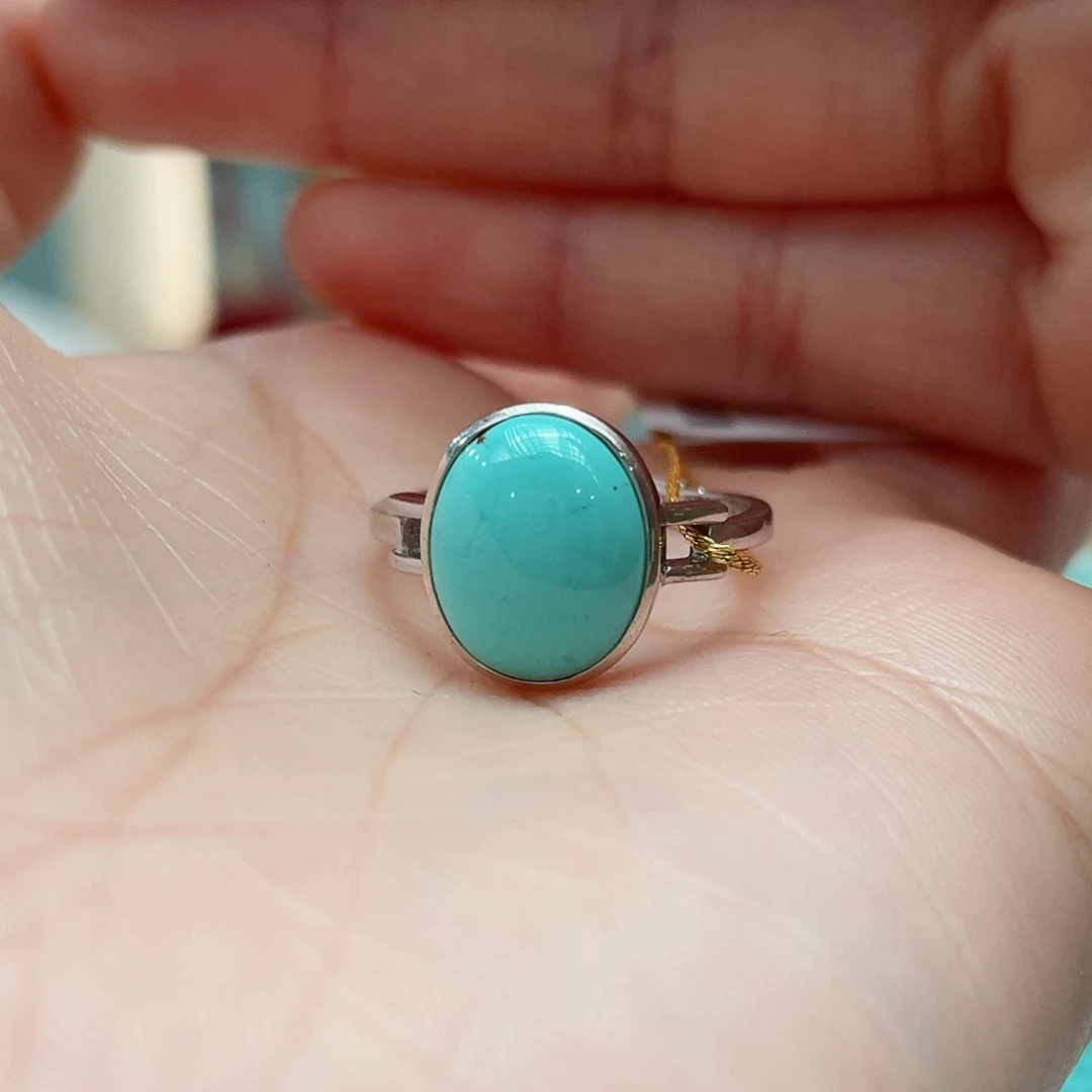 绿松石戒指银S925镶嵌