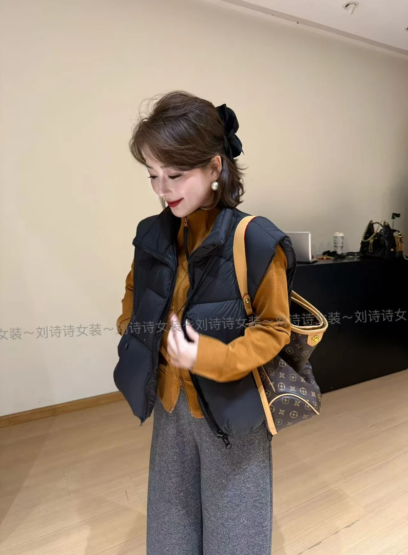 2523【羽绒马夹】诗诗家2025秋冬保暖拉链时尚宽松百搭韩版高端马夹