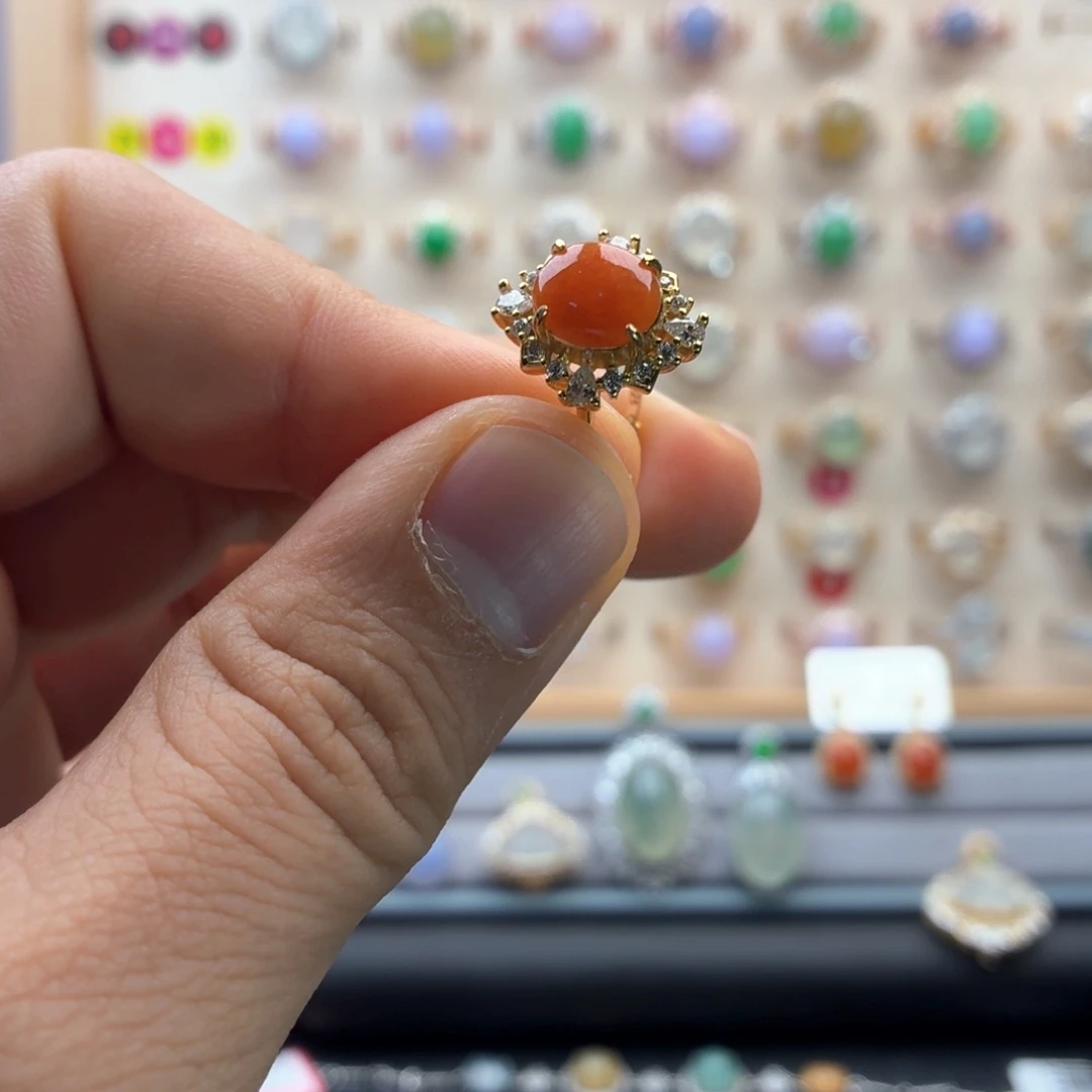 翡翠银S925镶嵌戒指