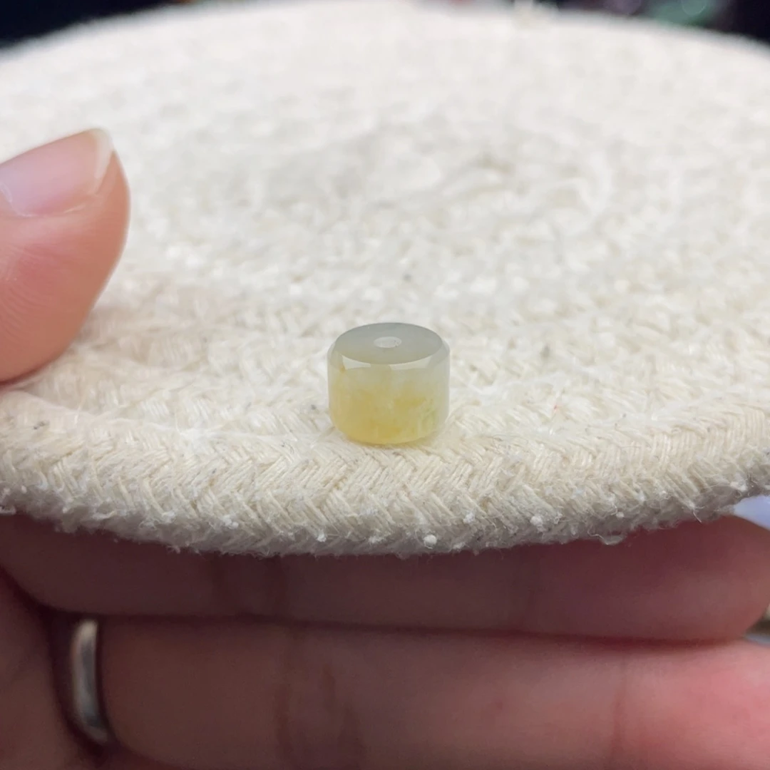 散珠翡翠特色黄翡桶珠卡6.2-8.8mm