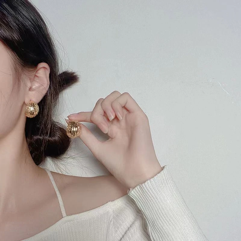 铜合金耳饰 小众设计感个性耳钉新款潮气质简约百搭耳饰N0075