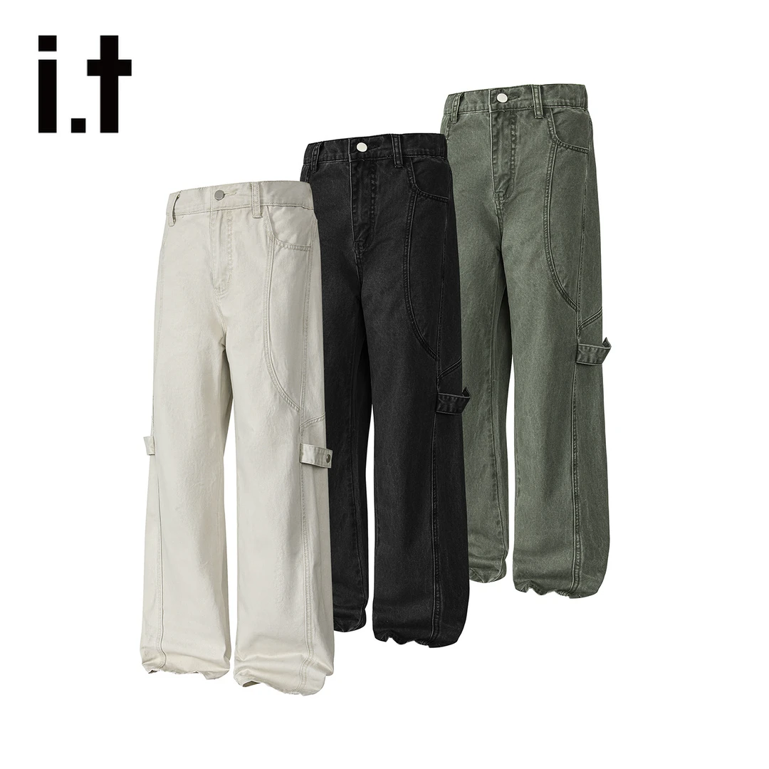 it :5cm/FIVECM设计感牛仔裤男女款秋季新款裤子美式直筒宽松长裤