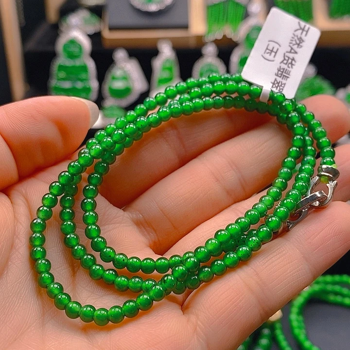 翡翠未镶嵌耳饰天然A货翡翠项链