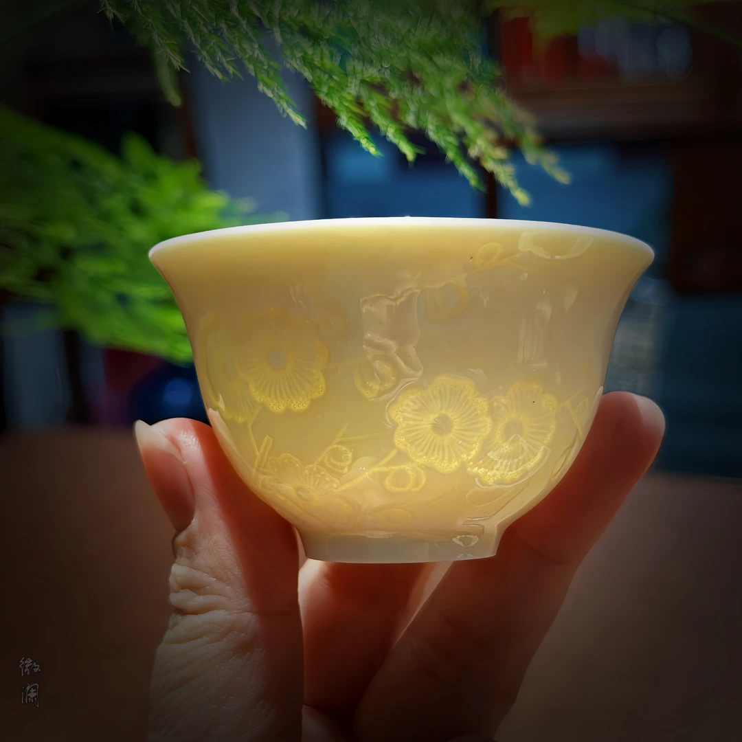 定瓷主人杯～梅花小杯 60cc 客杯
