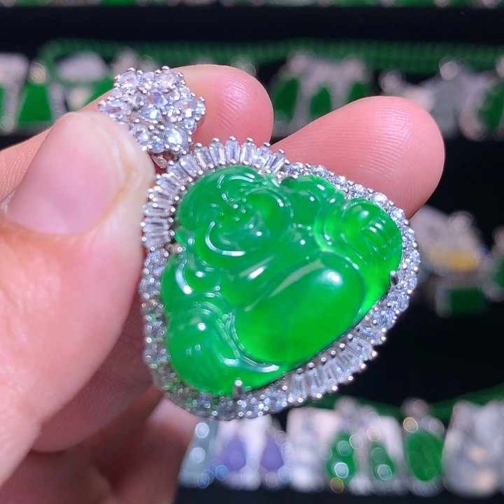 【闪购商品】颈饰银S925镶嵌翡翠天然翡翠