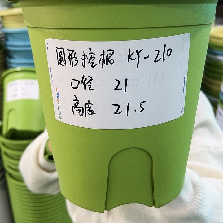 正品圆形控根口21高21果绿色8个无托