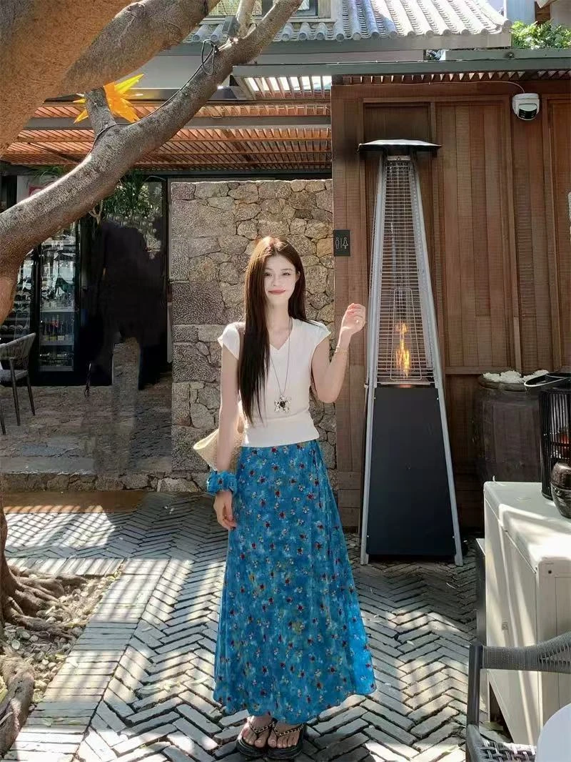 裙长94上衣45    1858【海洋山茶】套装